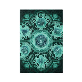 Обложка для паспорта матовая кожа с принтом DnD Dices - Lovecraft в Белгороде, натуральная матовая кожа | размер 19,3 х 13,7 см; прозрачные пластиковые крепления | dices | dnd | dungeons dragons | lovecraft | днд | игра | кубик | лавкрафт