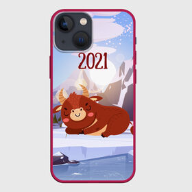 Чехол для iPhone 13 mini с принтом Спящий бык 2021 в Белгороде,  |  | 2021 | 7 января | bull | newyear | santa | бык | быки | бычок | год быка | дед мороз | корова | новогодние каникулы | новогодние праздники | новый 2021 | новый год | новый год 2021 | рождество | сани | санта | санта клаус