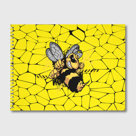 Альбом для рисования с принтом Дикая пчела в Белгороде, 100% бумага
 | матовая бумага, плотность 200 мг. | дикая пчела | жало | мед | насекомые | опасность | соты | текстура | шершень
