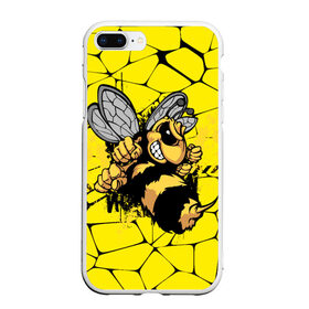 Чехол для iPhone 7Plus/8 Plus матовый с принтом Дикая пчела в Белгороде, Силикон | Область печати: задняя сторона чехла, без боковых панелей | дикая пчела | жало | мед | насекомые | опасность | соты | текстура | шершень