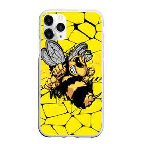 Чехол для iPhone 11 Pro матовый с принтом Дикая пчела в Белгороде, Силикон |  | Тематика изображения на принте: дикая пчела | жало | мед | насекомые | опасность | соты | текстура | шершень