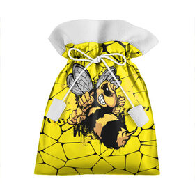 Подарочный 3D мешок с принтом Дикая пчела в Белгороде, 100% полиэстер | Размер: 29*39 см | дикая пчела | жало | мед | насекомые | опасность | соты | текстура | шершень