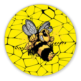 Коврик для мышки круглый с принтом Дикая пчела в Белгороде, резина и полиэстер | круглая форма, изображение наносится на всю лицевую часть | дикая пчела | жало | мед | насекомые | опасность | соты | текстура | шершень