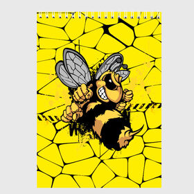 Скетчбук с принтом Дикая пчела в Белгороде, 100% бумага
 | 48 листов, плотность листов — 100 г/м2, плотность картонной обложки — 250 г/м2. Листы скреплены сверху удобной пружинной спиралью | дикая пчела | жало | мед | насекомые | опасность | соты | текстура | шершень