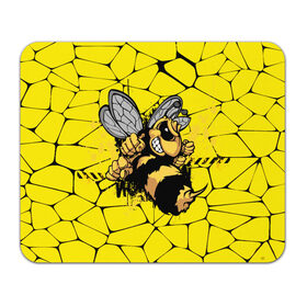 Коврик для мышки прямоугольный с принтом Дикая пчела в Белгороде, натуральный каучук | размер 230 х 185 мм; запечатка лицевой стороны | дикая пчела | жало | мед | насекомые | опасность | соты | текстура | шершень