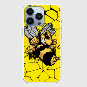 Чехол для iPhone 13 Pro с принтом Дикая пчела в Белгороде,  |  | дикая пчела | жало | мед | насекомые | опасность | соты | текстура | шершень