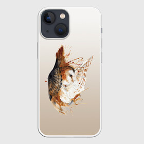 Чехол для iPhone 13 mini с принтом летящая сова рисунок в Белгороде,  |  | акварель | акварельный | арт | брызги | градиент | животные | звери | краска | крылья | момент | полет | потеки | рисунок | скетч | сова | филин