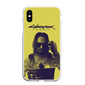 Чехол для iPhone XS Max матовый с принтом Cyberpunk 2077 в Белгороде, Силикон | Область печати: задняя сторона чехла, без боковых панелей | 2077 | action | cyberpunk | cyberpunk 2077 | rpg | игра | киану ривз | киберпанк | найт сити | рпг