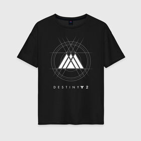 Женская футболка хлопок Oversize с принтом DESTINY, WARLOCK в Белгороде, 100% хлопок | свободный крой, круглый ворот, спущенный рукав, длина до линии бедер
 | beyond light | destiny | destiny 2 | warlock | дестини | игры | колдун