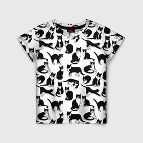 Детская футболка 3D с принтом Котики Чёрно-белые в Белгороде, 100% гипоаллергенный полиэфир | прямой крой, круглый вырез горловины, длина до линии бедер, чуть спущенное плечо, ткань немного тянется | cat | cats | cosmos | kitten | mem | memes | rose | roses | глаза | глазки | киска | космос | кот | котёнок | котик | котики | котэ | котята | кошак | кошка | кошки | красивая | мем | мемчики | милая | прикольная | розы | светлая