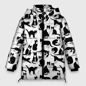Женская зимняя куртка 3D с принтом Котики Чёрно-белые в Белгороде, верх — 100% полиэстер; подкладка — 100% полиэстер; утеплитель — 100% полиэстер | длина ниже бедра, силуэт Оверсайз. Есть воротник-стойка, отстегивающийся капюшон и ветрозащитная планка. 

Боковые карманы с листочкой на кнопках и внутренний карман на молнии | Тематика изображения на принте: cat | cats | cosmos | kitten | mem | memes | rose | roses | глаза | глазки | киска | космос | кот | котёнок | котик | котики | котэ | котята | кошак | кошка | кошки | красивая | мем | мемчики | милая | прикольная | розы | светлая