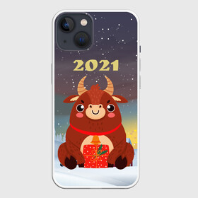 Чехол для iPhone 13 с принтом Бык с подарками 2021 в Белгороде,  |  | 2021 | 7 января | bull | newyear | santa | бык | быки | бычок | год быка | дед мороз | корова | новогодние каникулы | новогодние праздники | новый 2021 | новый год | новый год 2021 | рождество | сани | санта | санта клаус