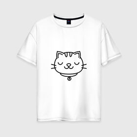 Женская футболка хлопок Oversize с принтом Китти в Белгороде, 100% хлопок | свободный крой, круглый ворот, спущенный рукав, длина до линии бедер
 | аниме | детям | значок | картинки | китти | кот | котенок | кошка | милые | популярные | прикольные