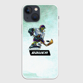 Чехол для iPhone 13 mini с принтом BAUER в Белгороде,  |  | bauer | бауэр | зима | зомби | игра | клюшка | коньки | лёд | спортсмен | хоккеист | хоккей | шайба