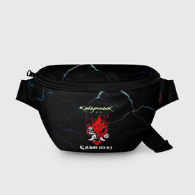 Поясная сумка 3D с принтом Cyberpunk в Белгороде, 100% полиэстер | плотная ткань, ремень с регулируемой длиной, внутри несколько карманов для мелочей, основное отделение и карман с обратной стороны сумки застегиваются на молнию | action | cyberpunk 2077 | rpg | samurai | банда | игра | киберпанк | самураи