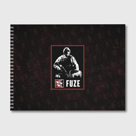 Альбом для рисования с принтом Fuze в Белгороде, 100% бумага
 | матовая бумага, плотность 200 мг. | fuze | r6s | rainbow six siege | оперативник | персонаж | фьюз