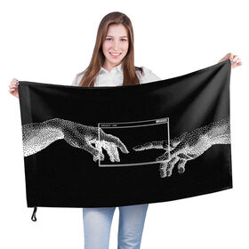 Флаг 3D с принтом Руки в Белгороде, 100% полиэстер | плотность ткани — 95 г/м2, размер — 67 х 109 см. Принт наносится с одной стороны | fem | trend | venus | богини | венера | давид | картина | тренд
