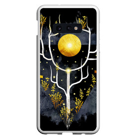 Чехол для Samsung S10E с принтом графит и золото дерево жизни в Белгороде, Силикон | Область печати: задняя сторона чехла, без боковых панелей | абстрактный | весна | ветви | дерево  свет | жизнь | звёзды | золотото | ночь | процветание | растения | расцвет | рост | символ | солнце | стилизация | стиль | треугольник | этно