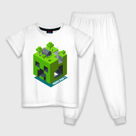 Детская пижама хлопок с принтом Minecraft в Белгороде, 100% хлопок |  брюки и футболка прямого кроя, без карманов, на брюках мягкая резинка на поясе и по низу штанин
 | Тематика изображения на принте: minecraft | алекс | белый | блоки | ведьма | взрывчатка | визера | волк | гаст | добывать | дракон | зеленый куб | зомби | игра | крафт | крипер | кубики | лошадка | майн | майнкрафт | манкрафт | овечка | оцелот