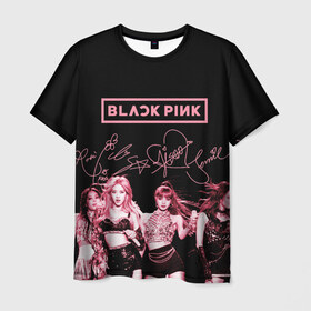 Мужская футболка 3D с принтом BLACKPINK в Белгороде, 100% полиэфир | прямой крой, круглый вырез горловины, длина до линии бедер | black pink | blackpink | k pop | блэкпинк | дженни | джису | к поп | лиса | розэ