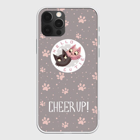 Чехол для iPhone 12 Pro Max с принтом Hello Cutie! - Cheer Up! в Белгороде, Силикон |  | cat | cute | love | кот | котик | кошка | любовь | милота | милый | романтика