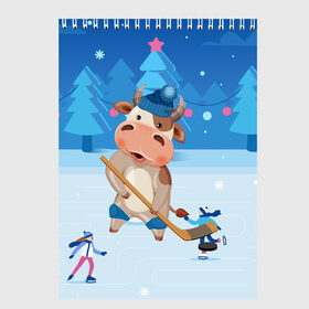 Скетчбук с принтом Бык играет в хоккей в Белгороде, 100% бумага
 | 48 листов, плотность листов — 100 г/м2, плотность картонной обложки — 250 г/м2. Листы скреплены сверху удобной пружинной спиралью | 2021 | 7 января | bull | newyear | santa | бык | быки | бычок | год быка | дед мороз | корова | новогодние каникулы | новогодние праздники | новый 2021 | новый год | новый год 2021 | рождество | сани | санта | санта клаус
