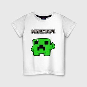 Детская футболка хлопок с принтом MINECRAFT - Super Meat Boy в Белгороде, 100% хлопок | круглый вырез горловины, полуприлегающий силуэт, длина до линии бедер | minecraft | аид | алмазы | игра майнкрафт | компот | компот. | майнкрафт | нуб | скин