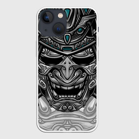 Чехол для iPhone 13 mini с принтом Cyber Samurai в Белгороде,  |  | evil | head | mask | rage | robot | samurai | skull | warrior | арт | воин | гнев | голова | злой | киберпанк | маска | робот | самурай | сёгун | череп | японский