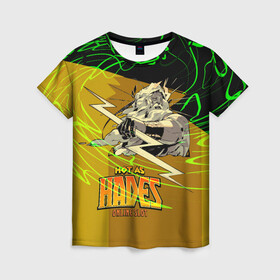 Женская футболка 3D с принтом Hades (Зевс) в Белгороде, 100% полиэфир ( синтетическое хлопкоподобное полотно) | прямой крой, круглый вырез горловины, длина до линии бедер | hades | аид | загрей | зевс | игра | олимп