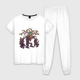 Женская пижама хлопок с принтом TRDGARPG, Worthy Heart hunter, концепт арт, Дерево, персонаж в Белгороде, 100% хлопок | брюки и футболка прямого кроя, без карманов, на брюках мягкая резинка на поясе и по низу штанин | 