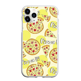 Чехол для iPhone 11 Pro Max матовый с принтом Узор - Пицца на желтом в Белгороде, Силикон |  | Тематика изображения на принте: еда | желтый | кусок | надписи | паттерн | пицца | узор | фастфуд