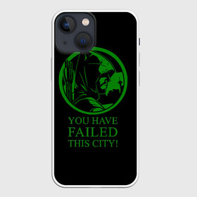 Чехол для iPhone 13 mini с принтом The Arrow в Белгороде,  |  | 23 февраля | netflix | oliver queen | the arrow | vigilante | you have failed this city | защитник | зеленая стрела | капюшон | лучник | мститель | нетфликс | оливен квин | сериал стрела | супергерой