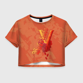 Женская футболка Crop-top 3D с принтом Valentinos Gang CP 2077 в Белгороде, 100% полиэстер | круглая горловина, длина футболки до линии талии, рукава с отворотами | city | cyberpunk | gang | night | valentinos | андроид | киберпанк | киборг | найт | робот | сити
