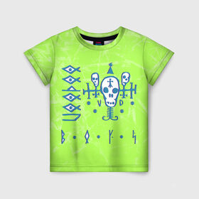Детская футболка 3D с принтом Voodoo Boys Gang CP 2077 в Белгороде, 100% гипоаллергенный полиэфир | прямой крой, круглый вырез горловины, длина до линии бедер, чуть спущенное плечо, ткань немного тянется | boys | city | cyberpunk | gang | night | voodoo | андроид | киберпанк | киборг | найт | робот | сити