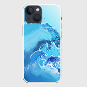 Чехол для iPhone 13 mini с принтом Волна с фоном в Белгороде,  |  | акварель | брызги | вода | волны | море | океан