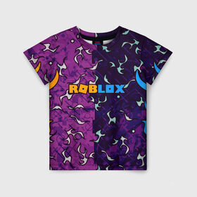 Детская футболка 3D с принтом Roblox | Роблокс в Белгороде, 100% гипоаллергенный полиэфир | прямой крой, круглый вырез горловины, длина до линии бедер, чуть спущенное плечо, ткань немного тянется | 2 цвета | game | roblox | абстракция | игра | огонь | пламя | роблокс