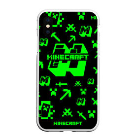 Чехол для iPhone XS Max матовый с принтом Minecraft в Белгороде, Силикон | Область печати: задняя сторона чехла, без боковых панелей | minecraft | алекс | белый | блоки | ведьма | взрывчатка | визера | волк | гаст | добывать | дракон | зеленый куб | зомби | игра | крафт | крипер | кубики | лошадка | майн | майнкрафт | манкрафт | овечка | оцелот