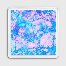 Магнит 55*55 с принтом Нежные краски в Белгороде, Пластик | Размер: 65*65 мм; Размер печати: 55*55 мм | abstract | blue | casual | casual style | pink | texture | абстрактный рисунок | абстракция | блики | брызги | вода | волны | градиент | краски | мазки | море | морская | пастельные цвета | повседневный | пятна красок
