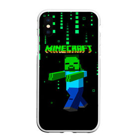 Чехол для iPhone XS Max матовый с принтом Minecraft в Белгороде, Силикон | Область печати: задняя сторона чехла, без боковых панелей | Тематика изображения на принте: minecraft | алекс | белый | блоки | ведьма | взрывчатка | визера | волк | гаст | добывать | дракон | зеленый куб | зомби | игра | крафт | крипер | кубики | лошадка | майн | майнкрафт | манкрафт | овечка | оцелот