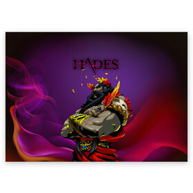 Поздравительная открытка с принтом Hades в Белгороде, 100% бумага | плотность бумаги 280 г/м2, матовая, на обратной стороне линовка и место для марки
 | Тематика изображения на принте: game | games | hades | аид | арт | загрей | хадес | хадэс