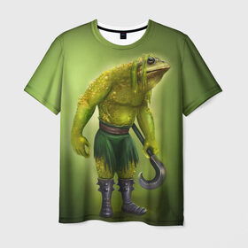 Мужская футболка 3D с принтом Bullywug в Белгороде, 100% полиэфир | прямой крой, круглый вырез горловины, длина до линии бедер | art | жаба | жабалюд | зеленый фон