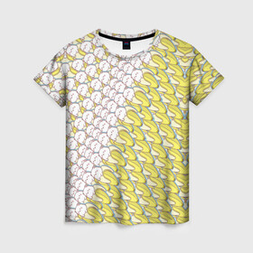 Женская футболка 3D с принтом Банана-котики в Белгороде, 100% полиэфир ( синтетическое хлопкоподобное полотно) | прямой крой, круглый вырез горловины, длина до линии бедер | meme | динамики | идея | котик | манера | мемы | образ действия | панда | песик | символ | ушан