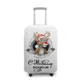 Чехол для чемодана 3D с принтом С Новым Годом! в Белгороде, 86% полиэфир, 14% спандекс | двустороннее нанесение принта, прорези для ручек и колес | christmas | merry christmas | santa claus | дед мороз | ёлка | новогодние олени | новый год | оленёнок бэмби | оленёнок рудольф | орнамент | с новым годом | санта клаус | свитер с оленями | снегурочка | снежинки | узоры