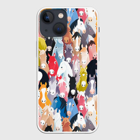 Чехол для iPhone 13 mini с принтом цветные лошади в Белгороде,  |  | horse | horseshoe | акварель | головалошади | грива | жеребец | животные | конь | лошадь | лошадьскрыльями | подкова | природа | рисуноккрасками
