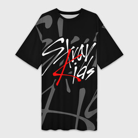 Платье-футболка 3D с принтом STRAY KIDS в Белгороде,  |  | bang chan | changbin | felix | han | hyunjin | i.n. | k pop | lee know | seungmin | skz | stray kids | идолы | к поп