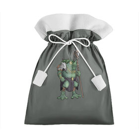 Подарочный 3D мешок с принтом Жабалюд войн в Белгороде, 100% полиэстер | Размер: 29*39 см | frog | green | staff | warrior | воин | жаба | зеленый | ил | посох