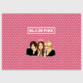Поздравительная открытка с принтом BlackPink в Белгороде, 100% бумага | плотность бумаги 280 г/м2, матовая, на обратной стороне линовка и место для марки
 | Тематика изображения на принте: blackpink | blink | bts | exo | icecream | jennie | jisoo | korea | kpop | lisa | love | rose | блекпинк | девушки | корея | кпоп | музыка