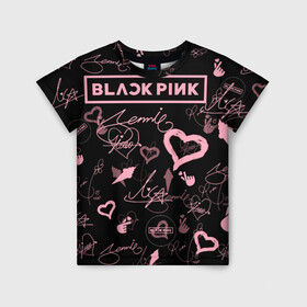 Детская футболка 3D с принтом BLACKPINK в Белгороде, 100% гипоаллергенный полиэфир | прямой крой, круглый вырез горловины, длина до линии бедер, чуть спущенное плечо, ткань немного тянется | blackpink | blink | bts | exo | icecream | jennie | jisoo | korea | kpop | lisa | love | rose | блекпинк | девушки | корея | кпоп | музыка