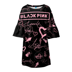 Детское платье 3D с принтом BLACKPINK в Белгороде, 100% полиэстер | прямой силуэт, чуть расширенный к низу. Круглая горловина, на рукавах — воланы | blackpink | blink | bts | exo | icecream | jennie | jisoo | korea | kpop | lisa | love | rose | блекпинк | девушки | корея | кпоп | музыка