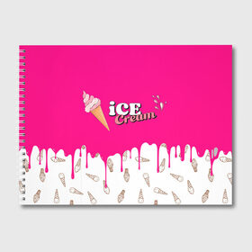 Альбом для рисования с принтом Ice Cream BlackPink в Белгороде, 100% бумага
 | матовая бумага, плотность 200 мг. | Тематика изображения на принте: blackpink | blink | bts | exo | icecream | jennie | jisoo | korea | kpop | lisa | love | rose | блекпинк | девушки | корея | кпоп | музыка